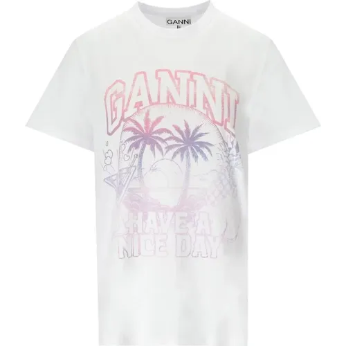 Ganni - Tops > T-Shirts - White - Ganni - Modalova
