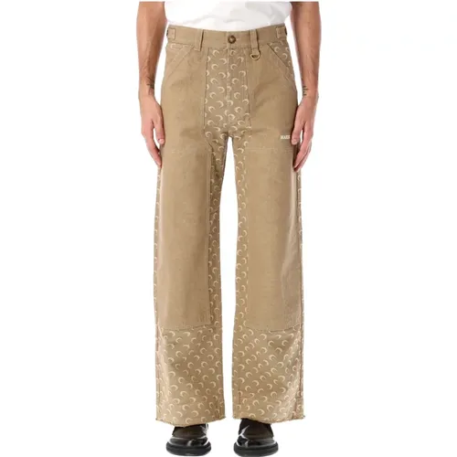 Trousers > Straight Trousers - - Marine Serre - Modalova