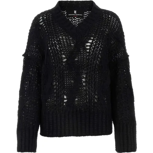 Knitwear > V-neck Knitwear - - Ermanno Scervino - Modalova