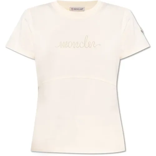 Moncler - Tops > T-Shirts - Beige - Moncler - Modalova