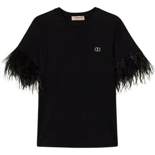 Twinset - Tops > T-Shirts - Black - Twinset - Modalova