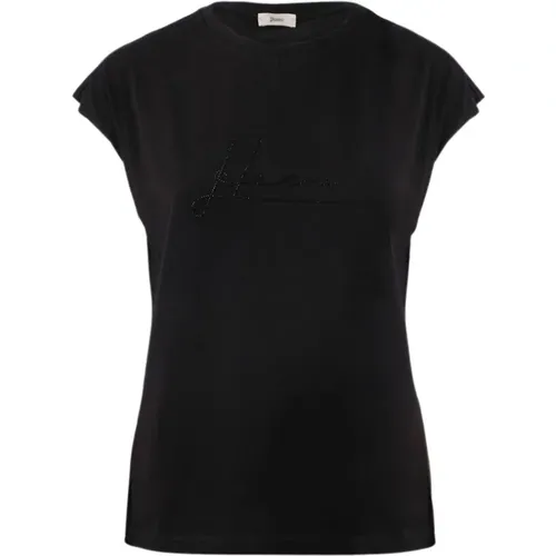 Herno - Tops > T-Shirts - Black - Herno - Modalova