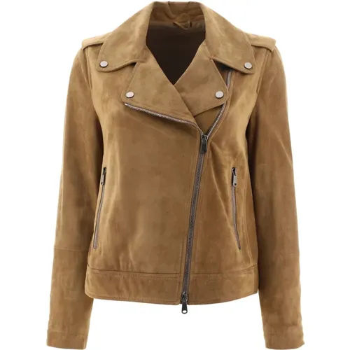 Jackets > Leather Jackets - - BRUNELLO CUCINELLI - Modalova