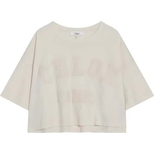 Chloé - Tops > T-Shirts - White - Chloé - Modalova