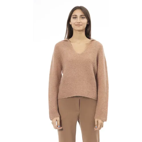 Knitwear > V-neck Knitwear - - Alpha Studio - Modalova