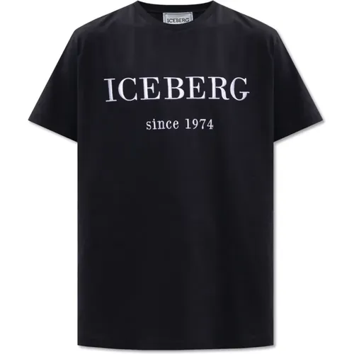 Iceberg - Tops > T-Shirts - Black - Iceberg - Modalova