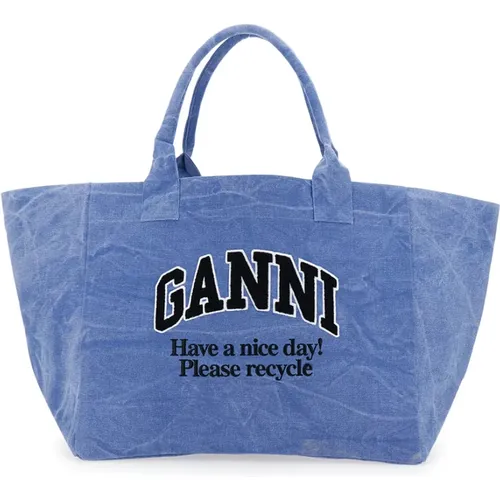 Ganni - Bags > Tote Bags - Blue - Ganni - Modalova