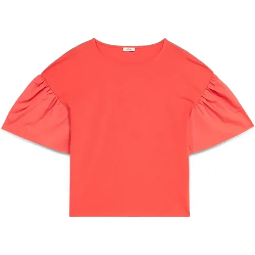 Oltre - Tops > T-Shirts - Orange - Oltre - Modalova
