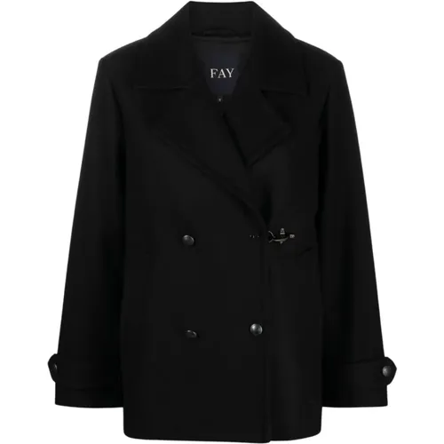 Coats > Double-Breasted Coats - - Fay - Modalova