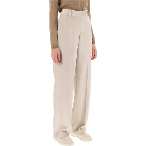 Trousers > Wide Trousers - - BRUNELLO CUCINELLI - Modalova