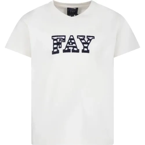 Fay - Tops > T-Shirts - Beige - Fay - Modalova