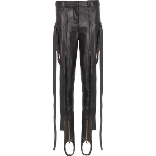 Trousers > Leather Trousers - - Balmain - Modalova