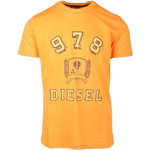 Diesel - Tops > T-Shirts - Orange - Diesel - Modalova