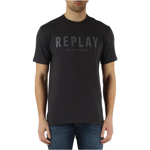 Replay - Tops > T-Shirts - Black - Replay - Modalova