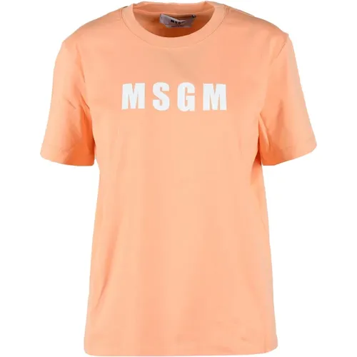 Msgm - Tops > T-Shirts - Orange - Msgm - Modalova