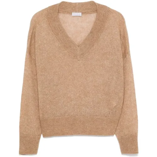 Knitwear > V-neck Knitwear - - BRUNELLO CUCINELLI - Modalova