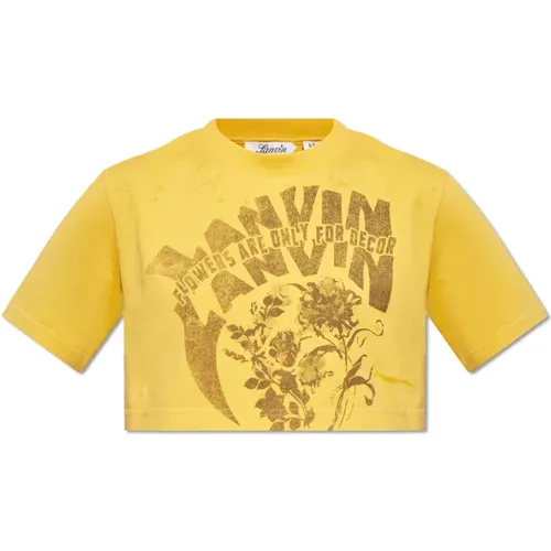 Lanvin - Tops > T-Shirts - Yellow - Lanvin - Modalova