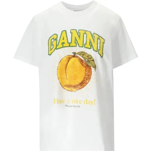 Ganni - Tops > T-Shirts - White - Ganni - Modalova