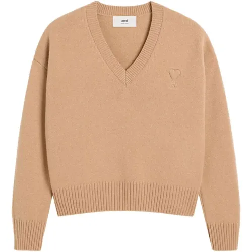 Knitwear > V-neck Knitwear - - Ami Paris - Modalova