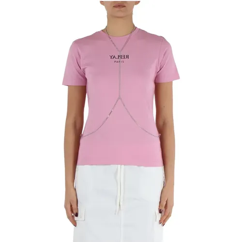 Replay - Tops > T-Shirts - Pink - Replay - Modalova