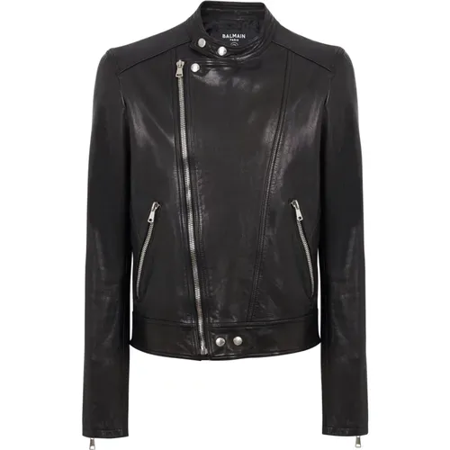 Jackets > Leather Jackets - - Balmain - Modalova