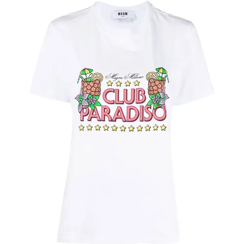 Msgm - Tops > T-Shirts - White - Msgm - Modalova