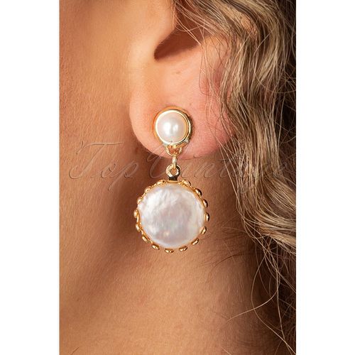 S Double Pearl Drop Earrings in - topvintage boutique collection - Modalova