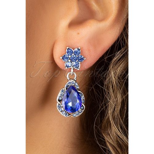 Flower Stone Drop Earrings Années 50 en et - topvintage boutique collection - Modalova