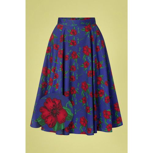 Topvintage exclusive ~ Adriana Floral Swing Skirt Années 50 en Foncé - topvintage boutique collection - Modalova