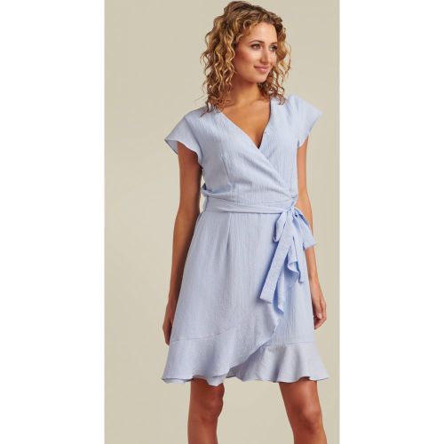 Reese Ruffle Wrap Dress en Clair - Smashed Lemon - Modalova