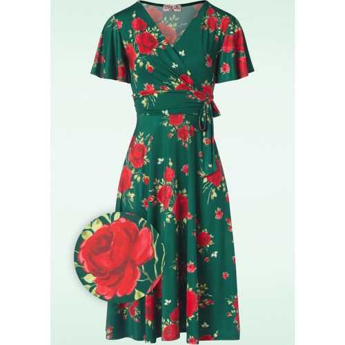 Irene Flower Cross Over Swing Dress en Soyeux - vintage chic for topvintage - Modalova
