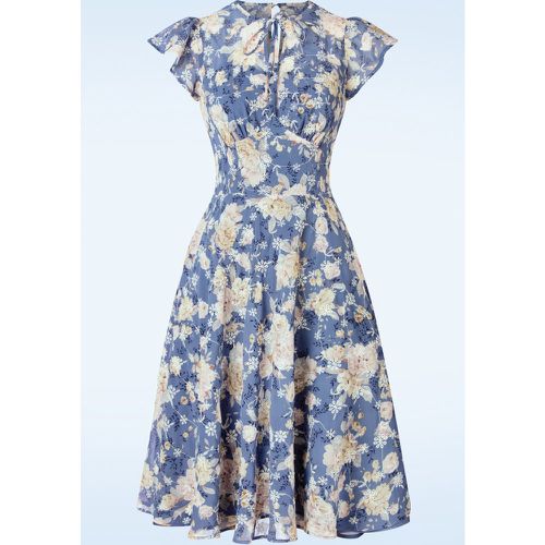 Floral Flutter Flare Dress en Bleu - Vixen - Modalova