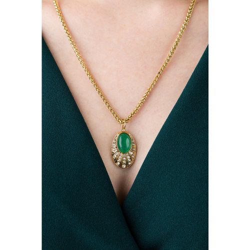 Collier avec pendentif ovale Art Déco en - lovely - Modalova