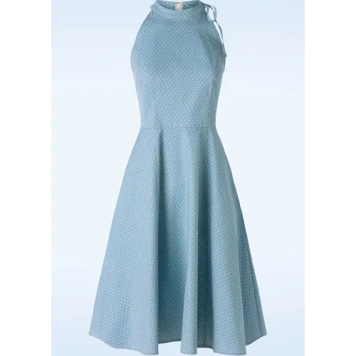 Robe corolle dos nu à pois Hattie en ciel - Banned Retro - Modalova