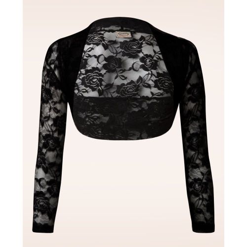 Lace Rose Bolero Années 50 en Noir - Banned Retro - Modalova