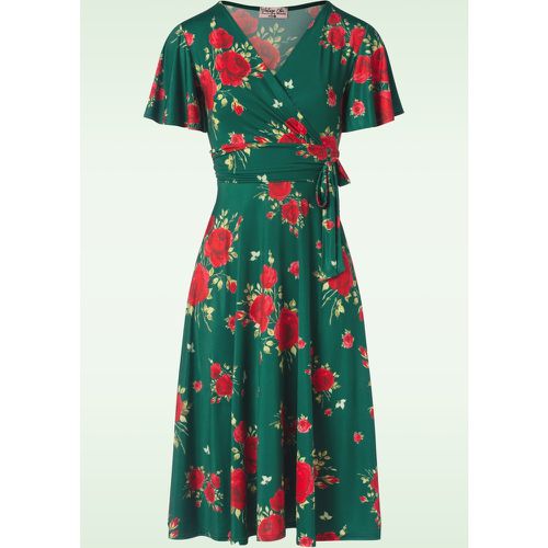 Irene Flower Cross Over Swing Dress en Soyeux - vintage chic for topvintage - Modalova