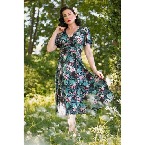 Irene Tropical Floral Cross Over Swing Dress Années 50 en - vintage chic for topvintage - Modalova