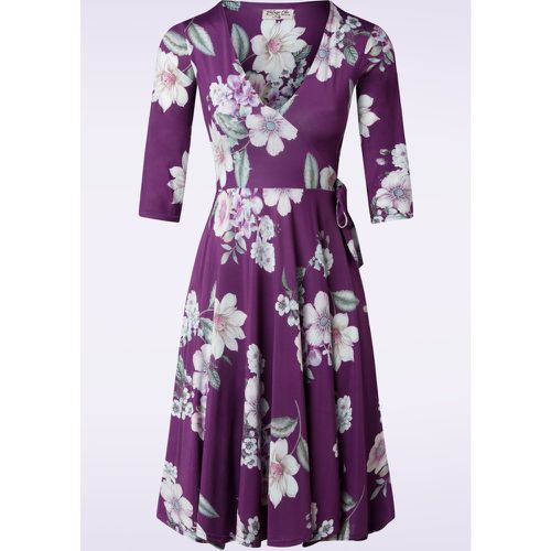 Robe fleurie Rosalia en violet - vintage chic for topvintage - Modalova