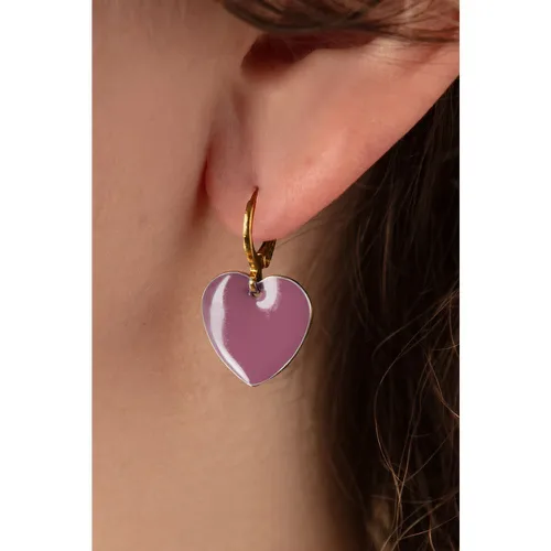 Boucles d'oreilles Heart en mauve - Urban Hippies - Modalova