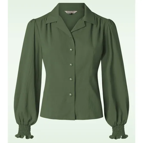 Chemisier Bonnie en vert olive - Banned Retro - Modalova