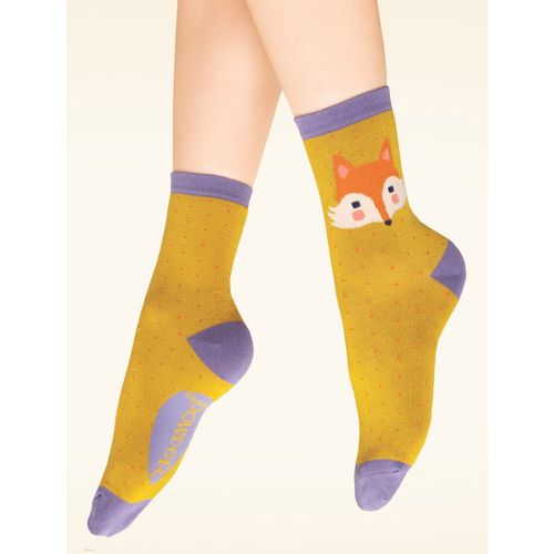 Chaussettes Cheeky Fox Face en moutarde - powder - Modalova