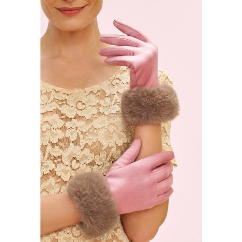 Gants Bettina en simili-daim clair - powder - Modalova