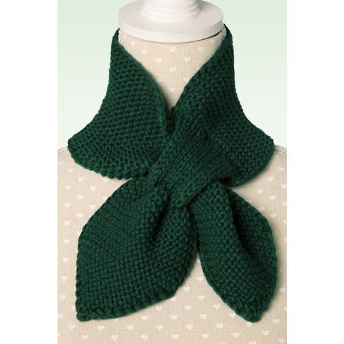 Fru Fru Knitted Scarf Années 50 en Vert Sapin - Banned Retro - Modalova