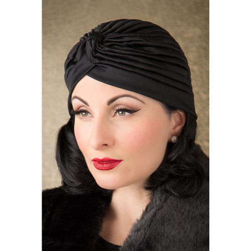 Turban Sally en Satin Noir - zazoo - Modalova