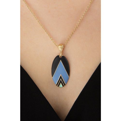 Collier Vintage Deco en bleu - lovely - Modalova