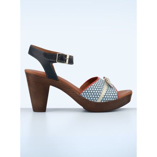 Sandales compensées Karina en cuir marine - Nemonic - Modalova