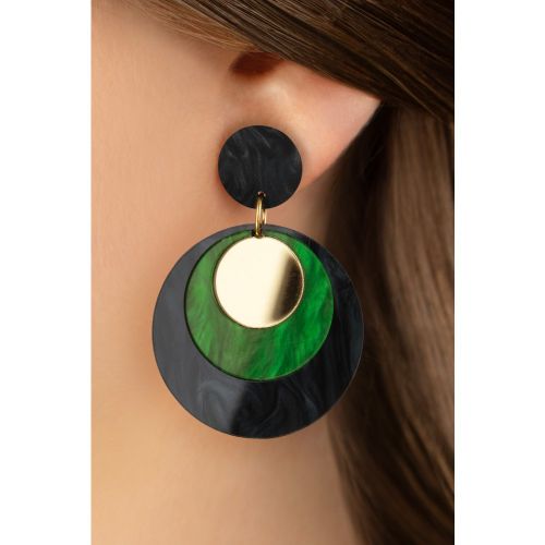 Boucles d'oreilles Art Deco Disk en et - Glitz-o-Matic - Modalova