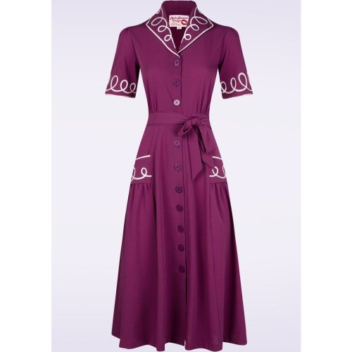Robe-chemisier Loopy Lou en prune - Rock N Romance - Modalova