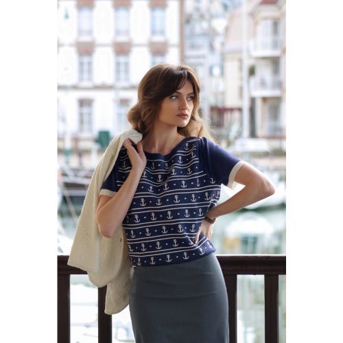 Pull à motif ancres Nellie en marine - Banned Retro - Modalova