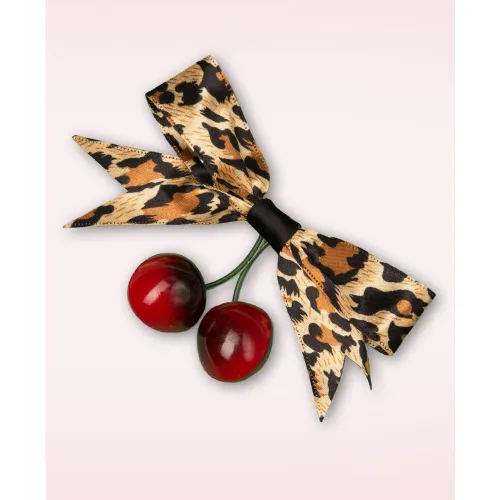 Pince à cheveux Wild Cherry en léopard - Banned Retro - Modalova